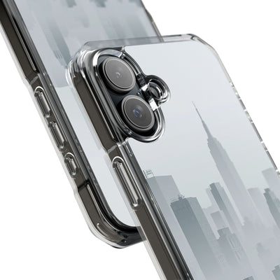 Grey Impact MagSafe Phone Case for iPhone - Steel Mist Skyline