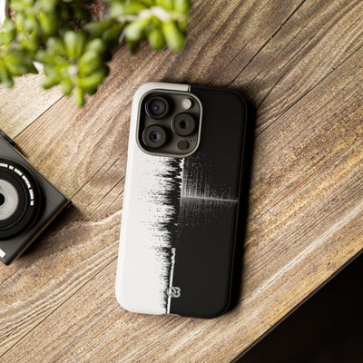 Black Tough Phone Case for iPhone - Static Signal Split
