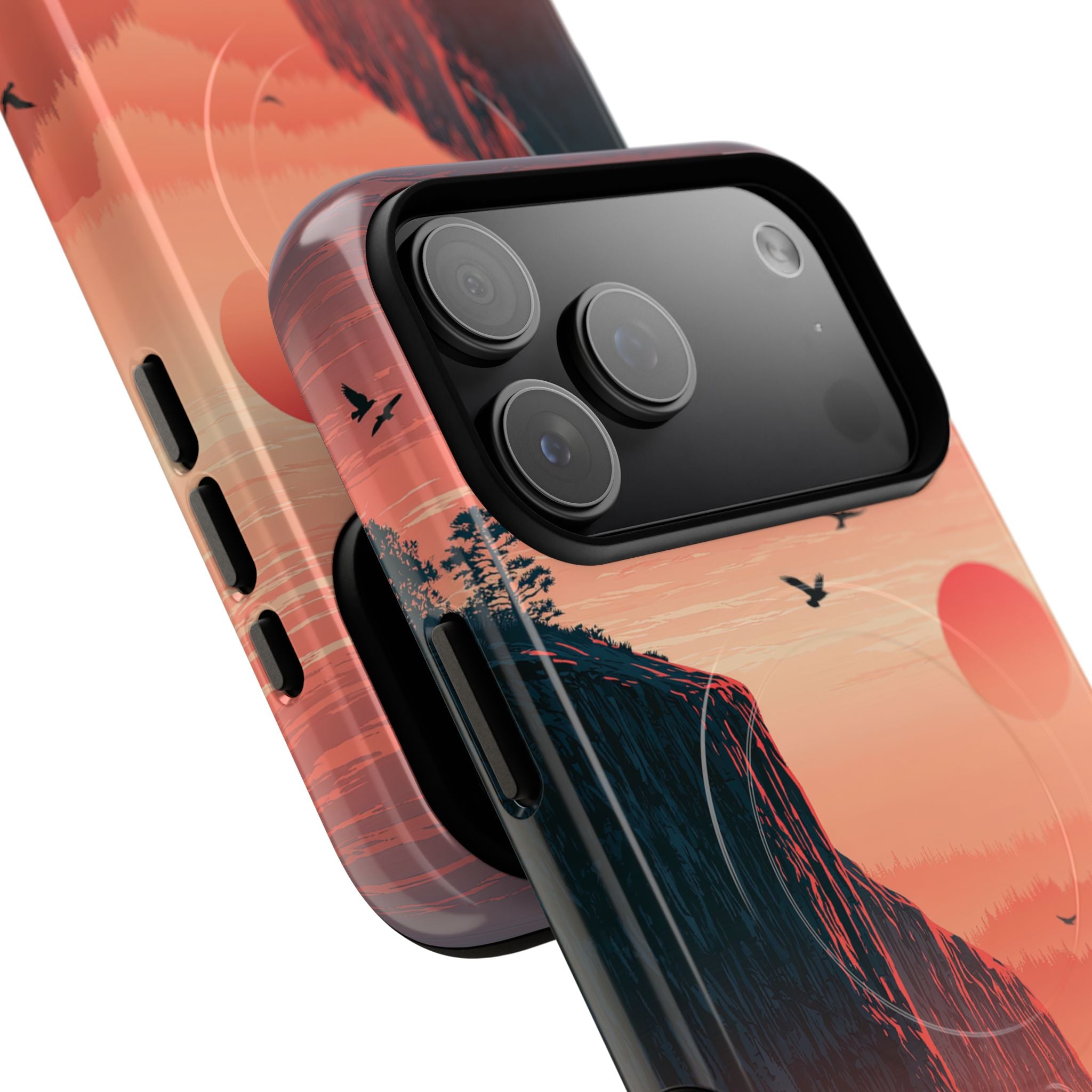 Orange Tough 2.0 Magsafe Phone Case for iPhone - Crimson Ridge Flight