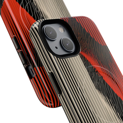 Red Tough 2.0 Magsafe Phone Case for iPhone - Crimson Pulse Topo