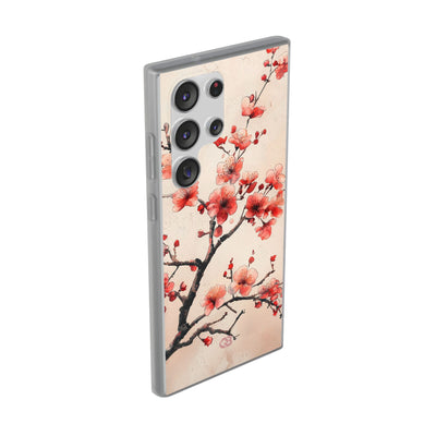 Crimson Silk Flora · Soft Phone Case for Samsung