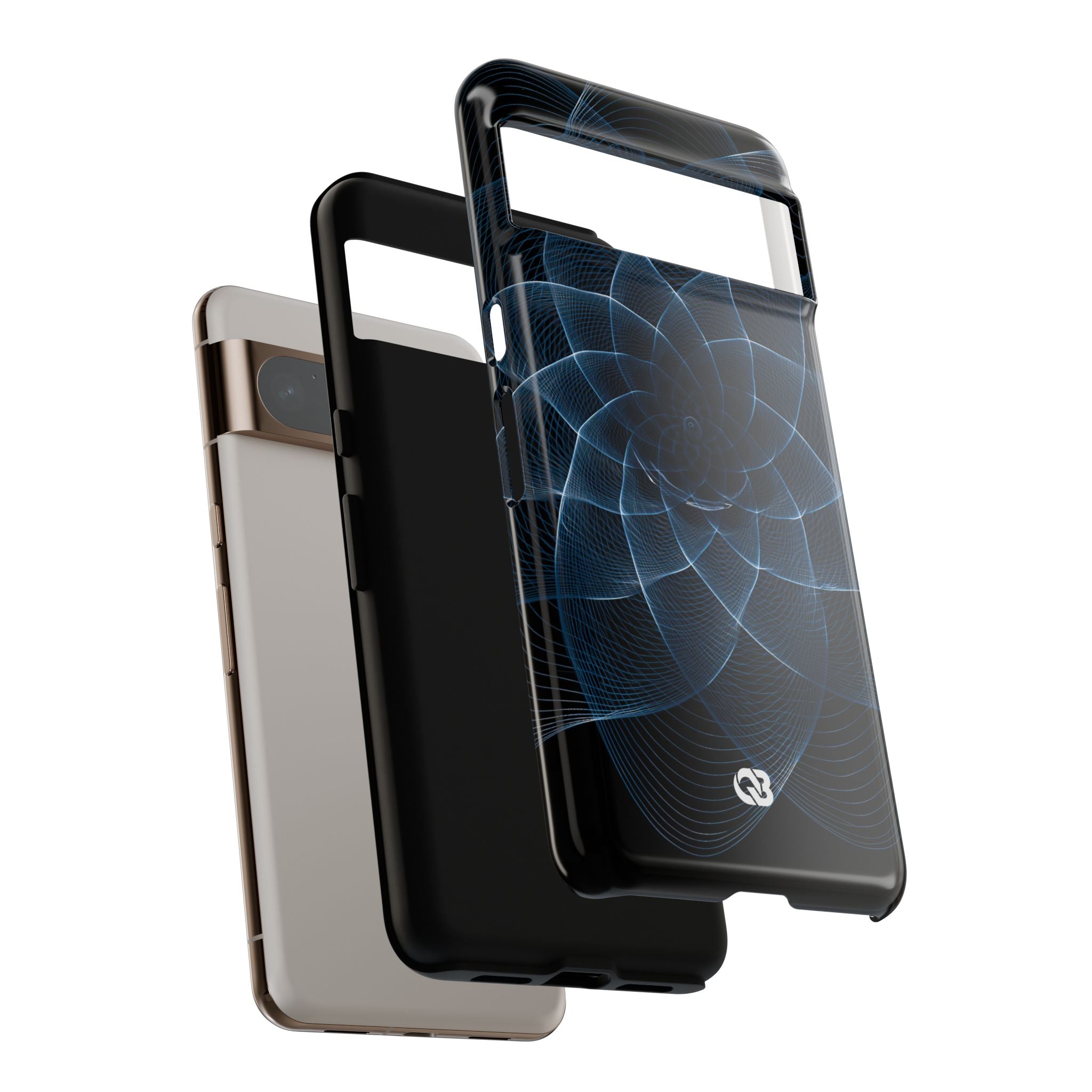 Blue Tough Phone Case for Google Pixel - Cobalt Geometric Bloom