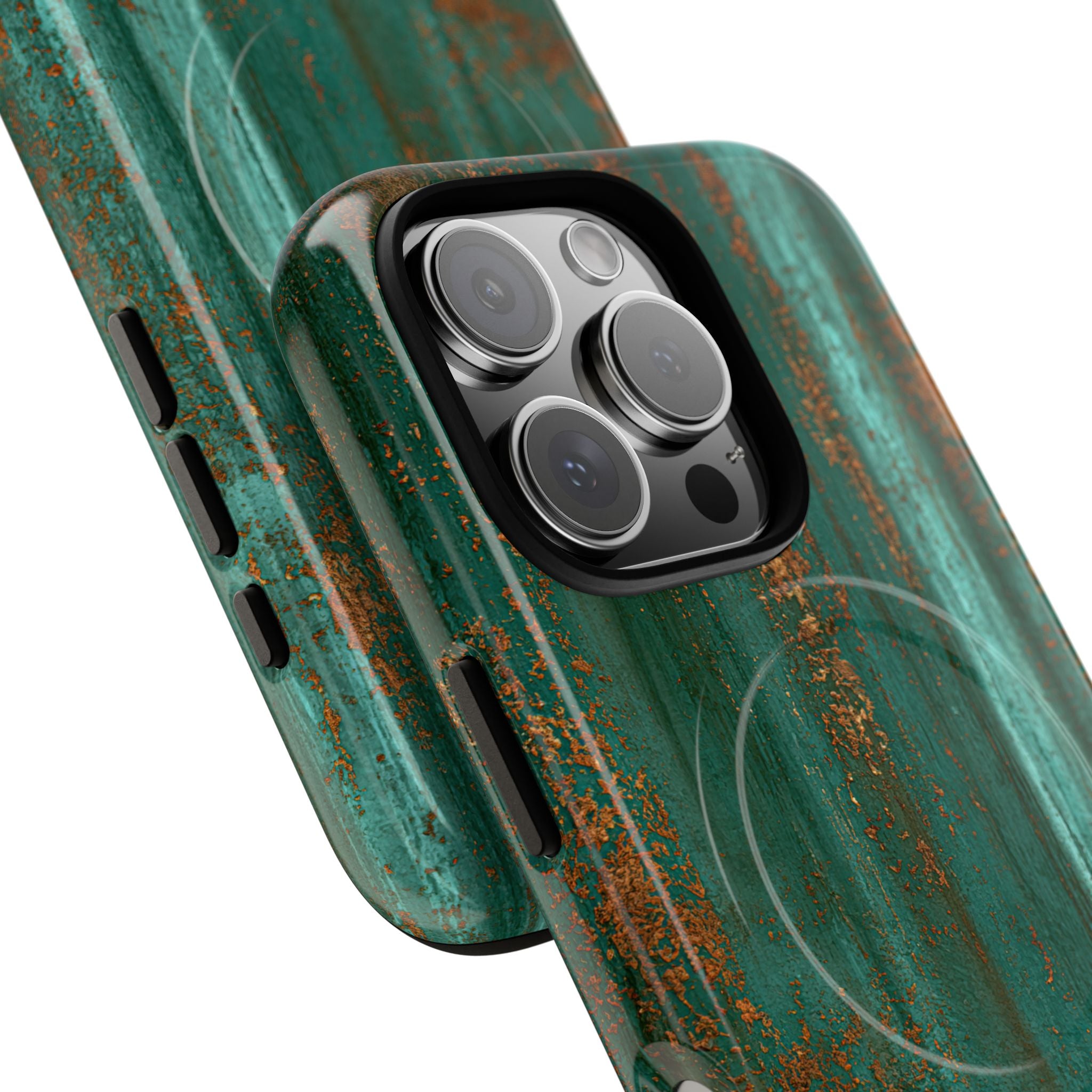 Teal Tough 2.0 Magsafe Phone Case for iPhone - Verdigris Copper Siding