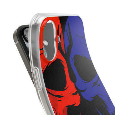 Crimson Cobalt Skulls · Soft Phone Case for iPhone