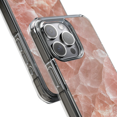 Rose Quartz Facet · Clear Impact Magnetic Phone Case for iPhone · Pink