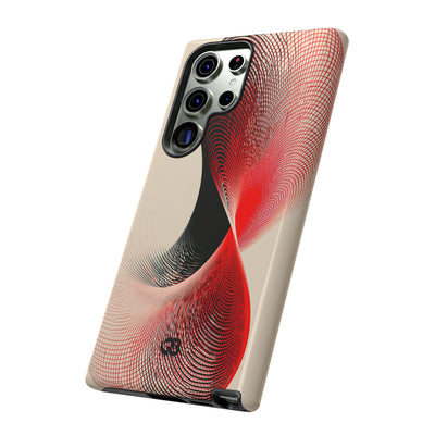 Red Tough Phone Case for Samsung - Crimson Grid Vortex