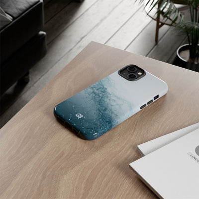 Teal Tough Phone Case for iPhone - Cyan Vector Lattice