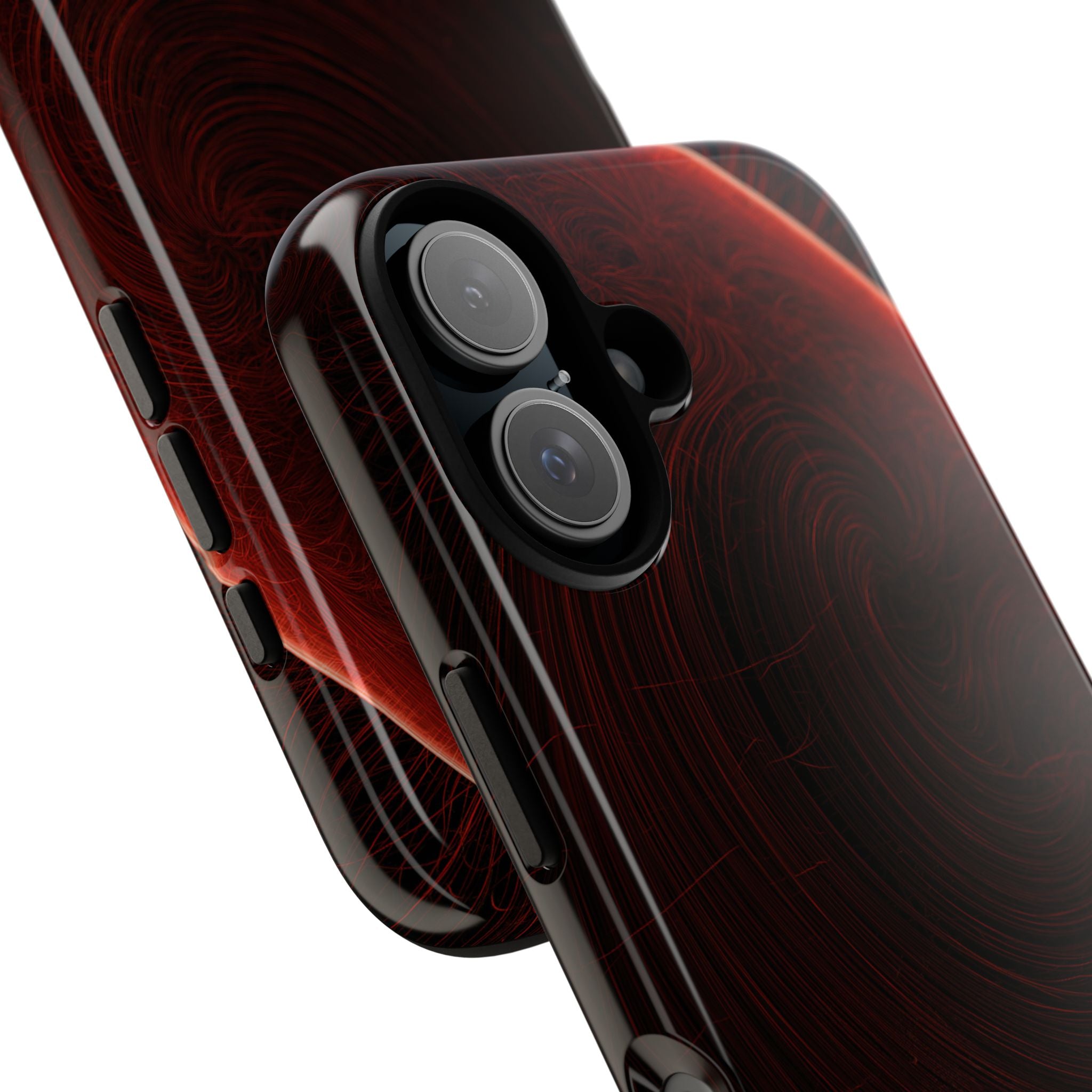 Red Tough Phone Case for iPhone - Crimson Flare Flux