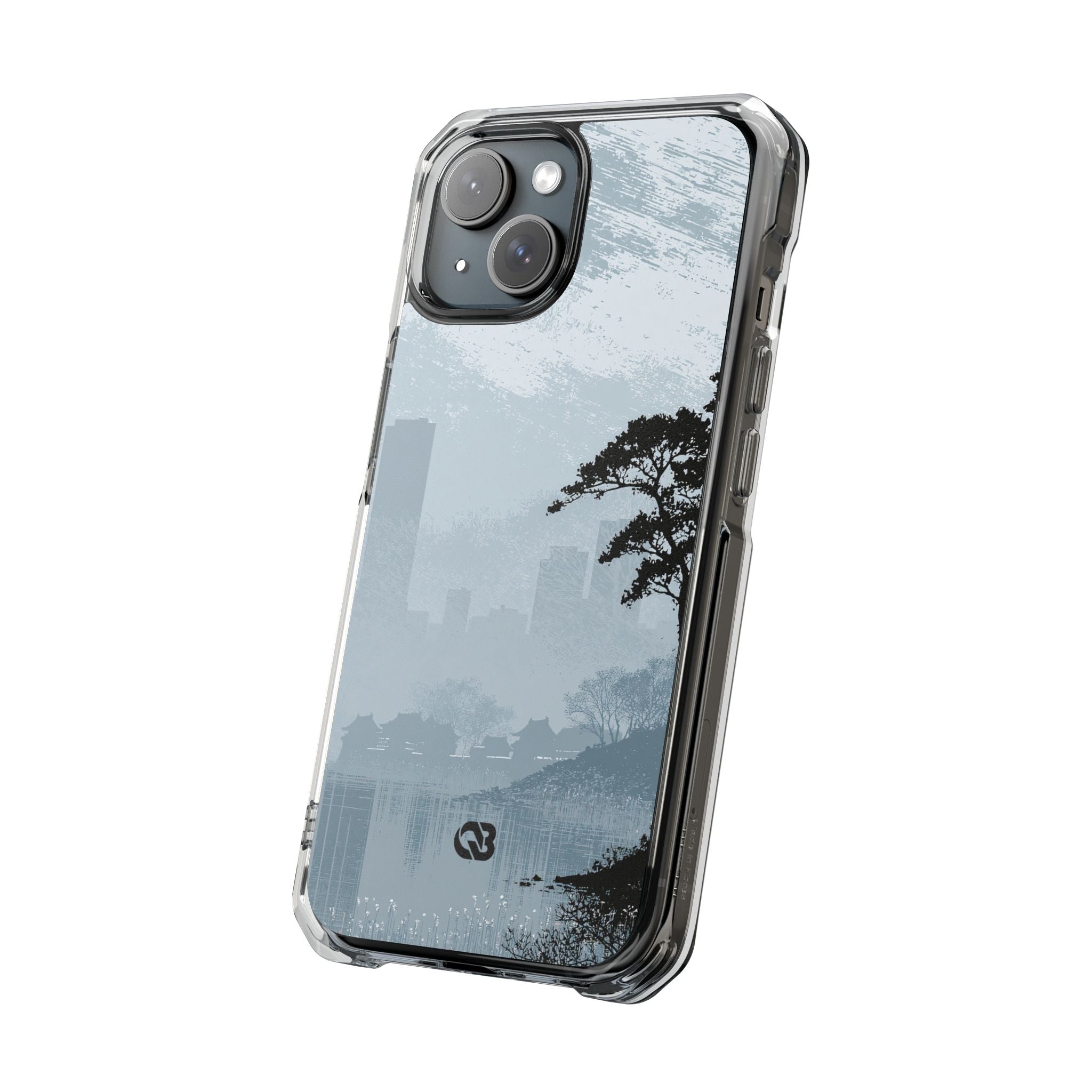 Grey Impact MagSafe Phone Case for iPhone - Steel Slate Zen