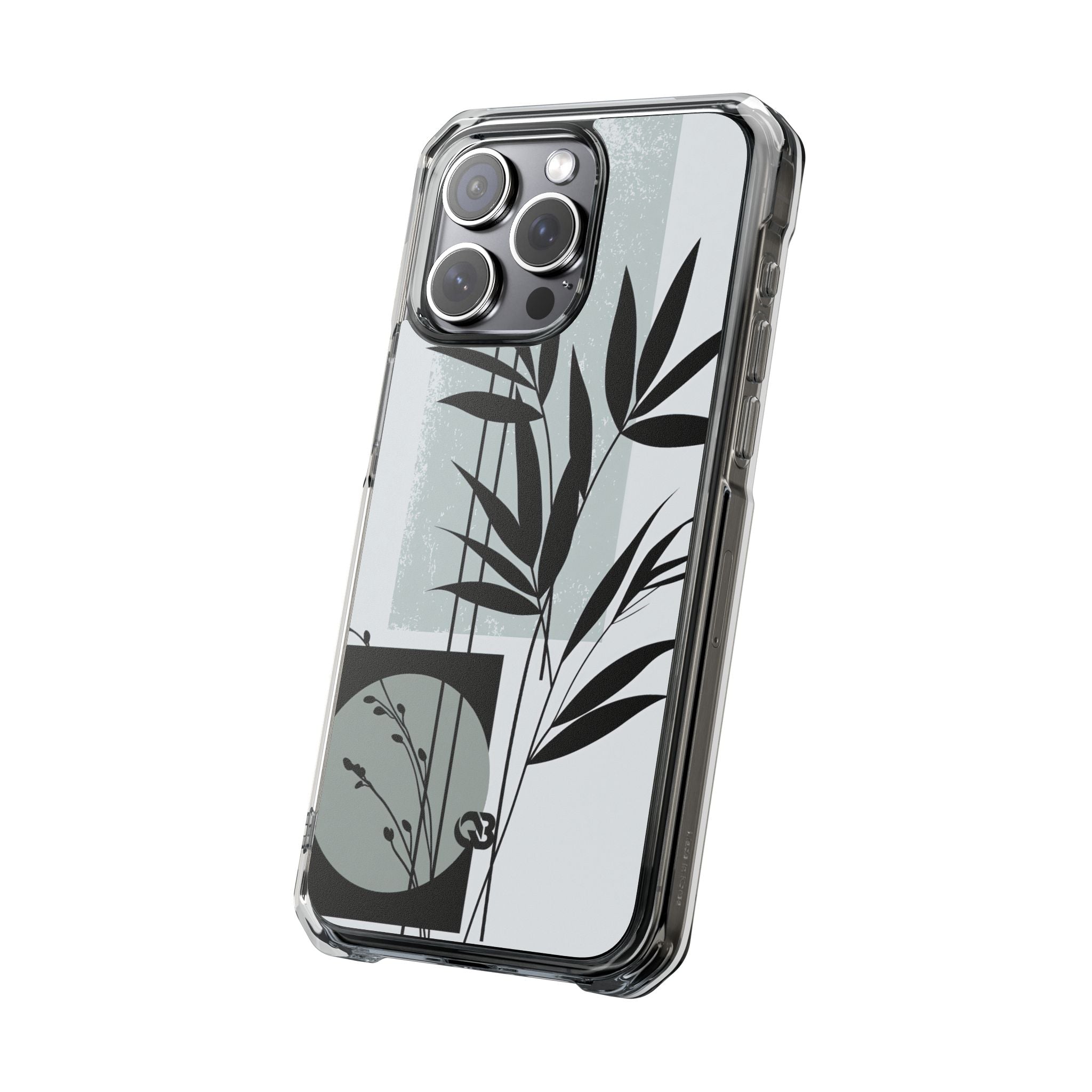 Grey Impact MagSafe Phone Case for iPhone - Sage Bamboo Noir