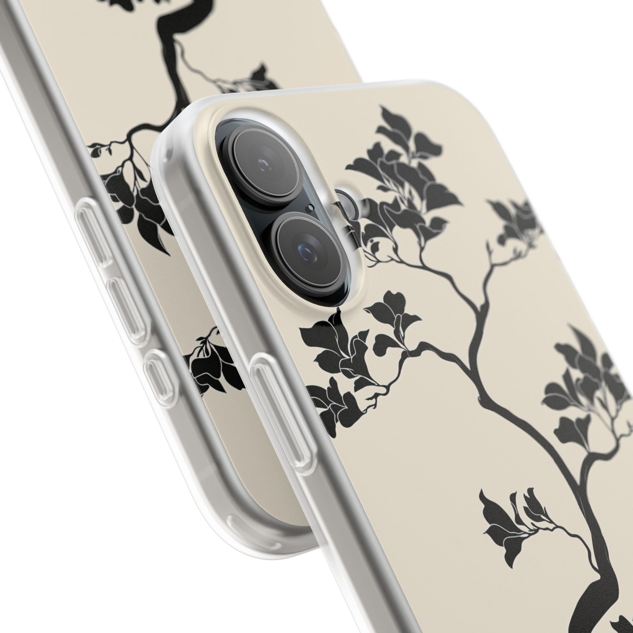 Beige Lite Phone Case for iPhone - Obsidian Bonsai Silhouette