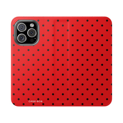 Black Dot Grid - iPhone 16 Pro Case - Wallet