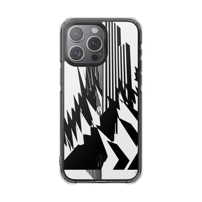 White Impact MagSafe Phone Case for iPhone - Shattered Vector Spire