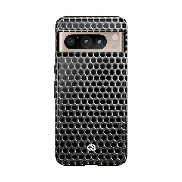 Brushed Perforated Steel · Tough Phone Case for Pixel ·  Silver