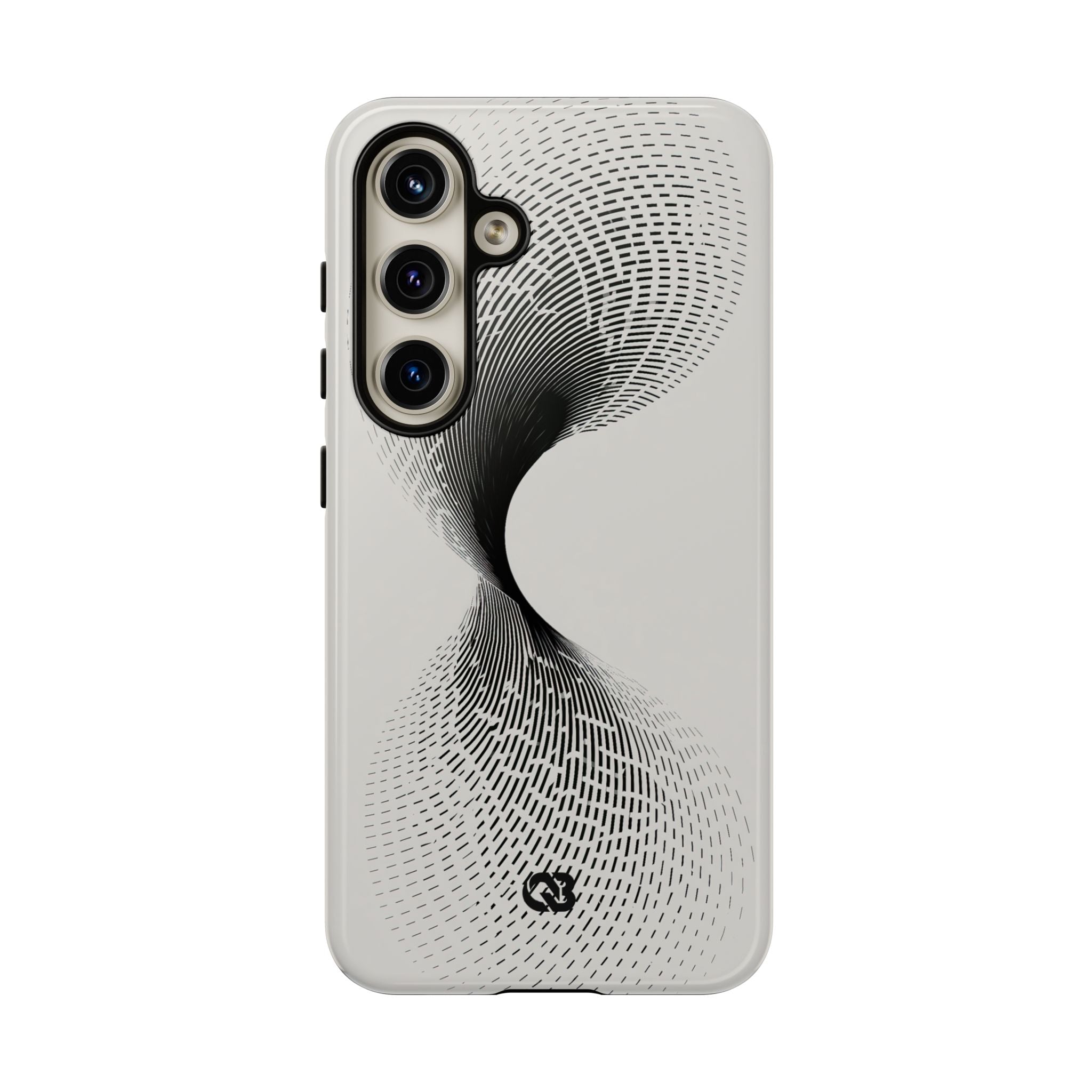 White Tough Phone Case for Samsung - Linear Torsion Grid