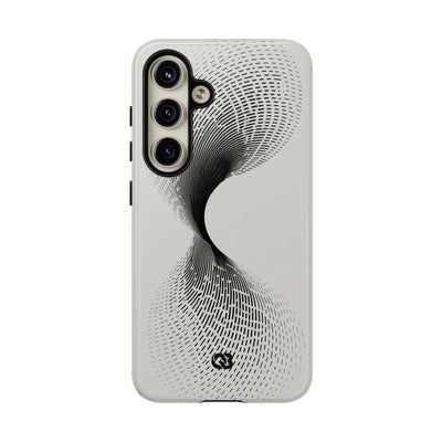 White Tough Phone Case for Samsung - Linear Torsion Grid