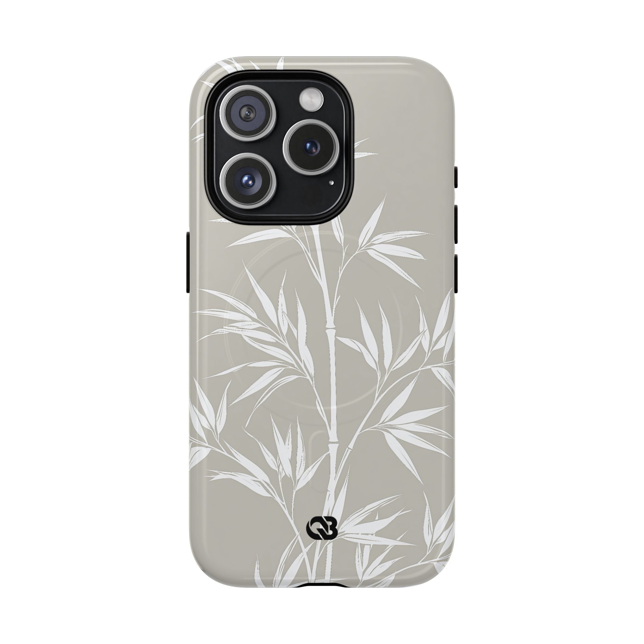 Beige Tough 2.0 Magsafe Phone Case for iPhone - Sandstone Bamboo Stalks