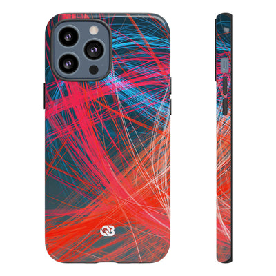 Neon Fiber Stream · Tough Phone Case for iPhone · Red