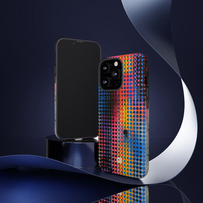Chromatic Halftone Grid · Tough Phone Case for iPhone · Blue