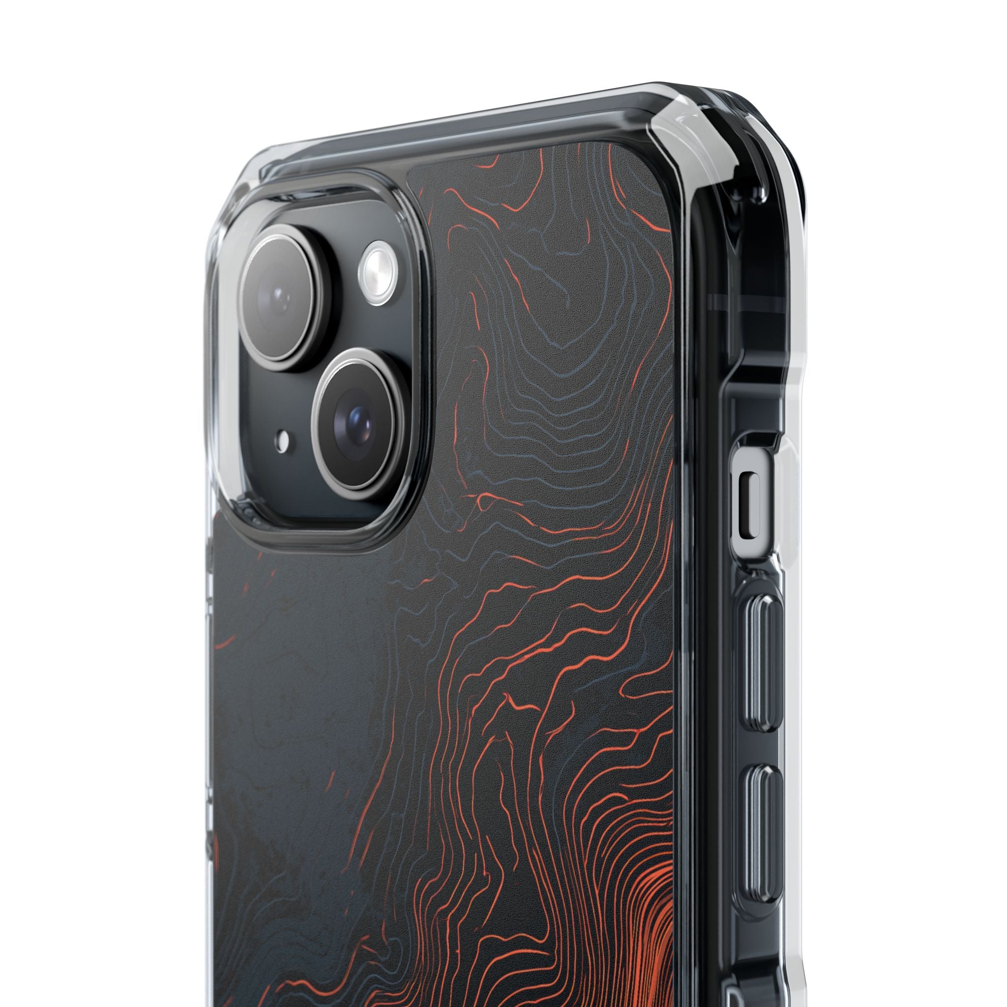 Black Impact MagSafe Phone Case for iPhone - Volcanic Basalt Map