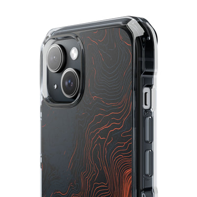Black Impact MagSafe Phone Case for iPhone - Volcanic Basalt Map