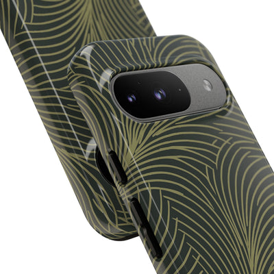 Green Tough Phone Case for Google Pixel - Dark Olive Plume