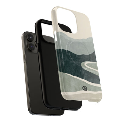Green Tough 2.0 Magsafe Phone Case for iPhone - Misty Sage Valley