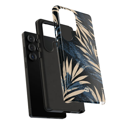 Blue Tough Phone Case for Samsung - Midnight Indigo Palm