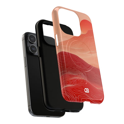 Red Tough 2.0 Magsafe Phone Case for iPhone - Crimson Ridge Lines