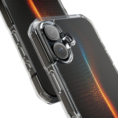 Luminous Refraction Grid · Clear Impact Magnetic Phone Case for iPhone · Black