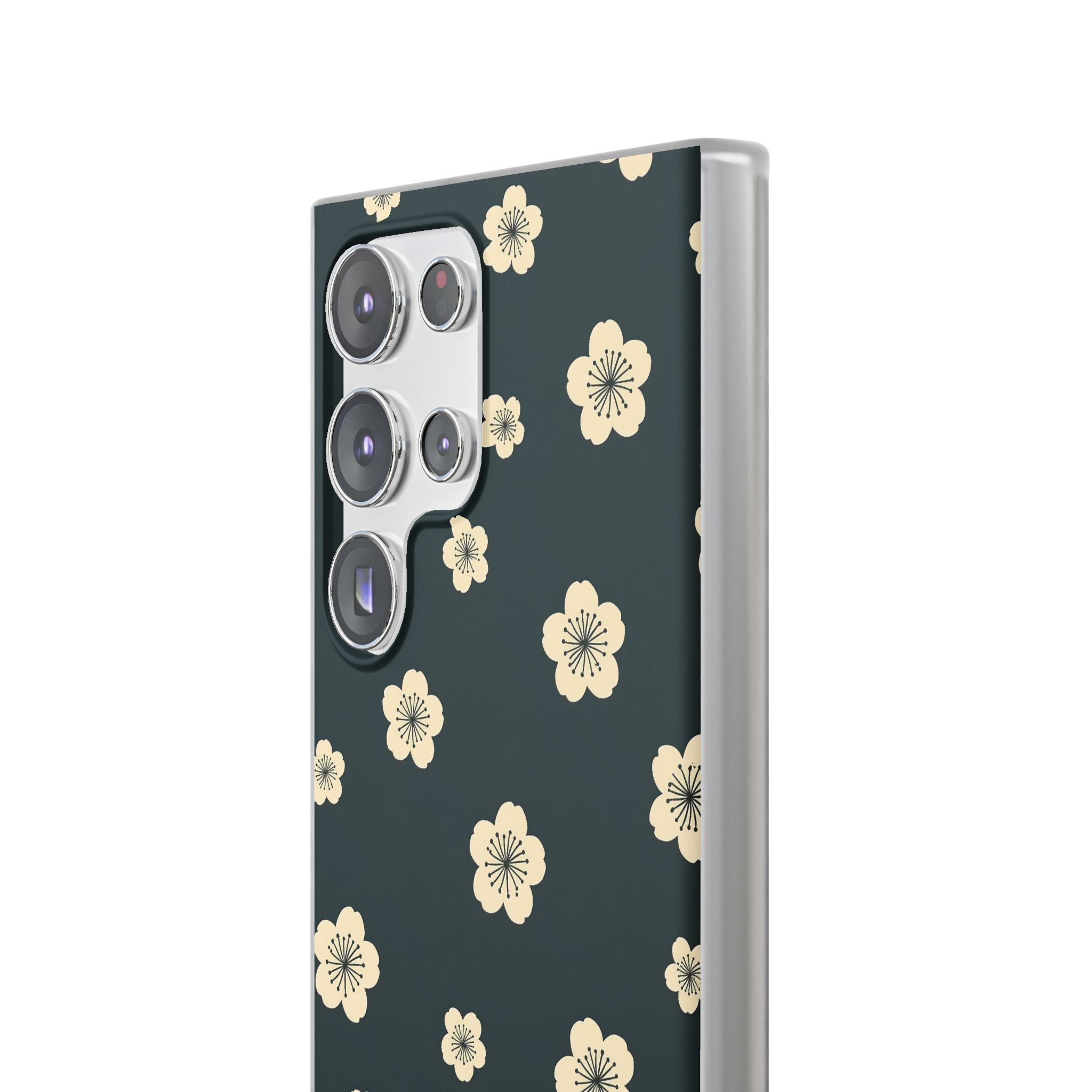 Teal Lite Phone Case for Samsung - Obsidian Cream Petals