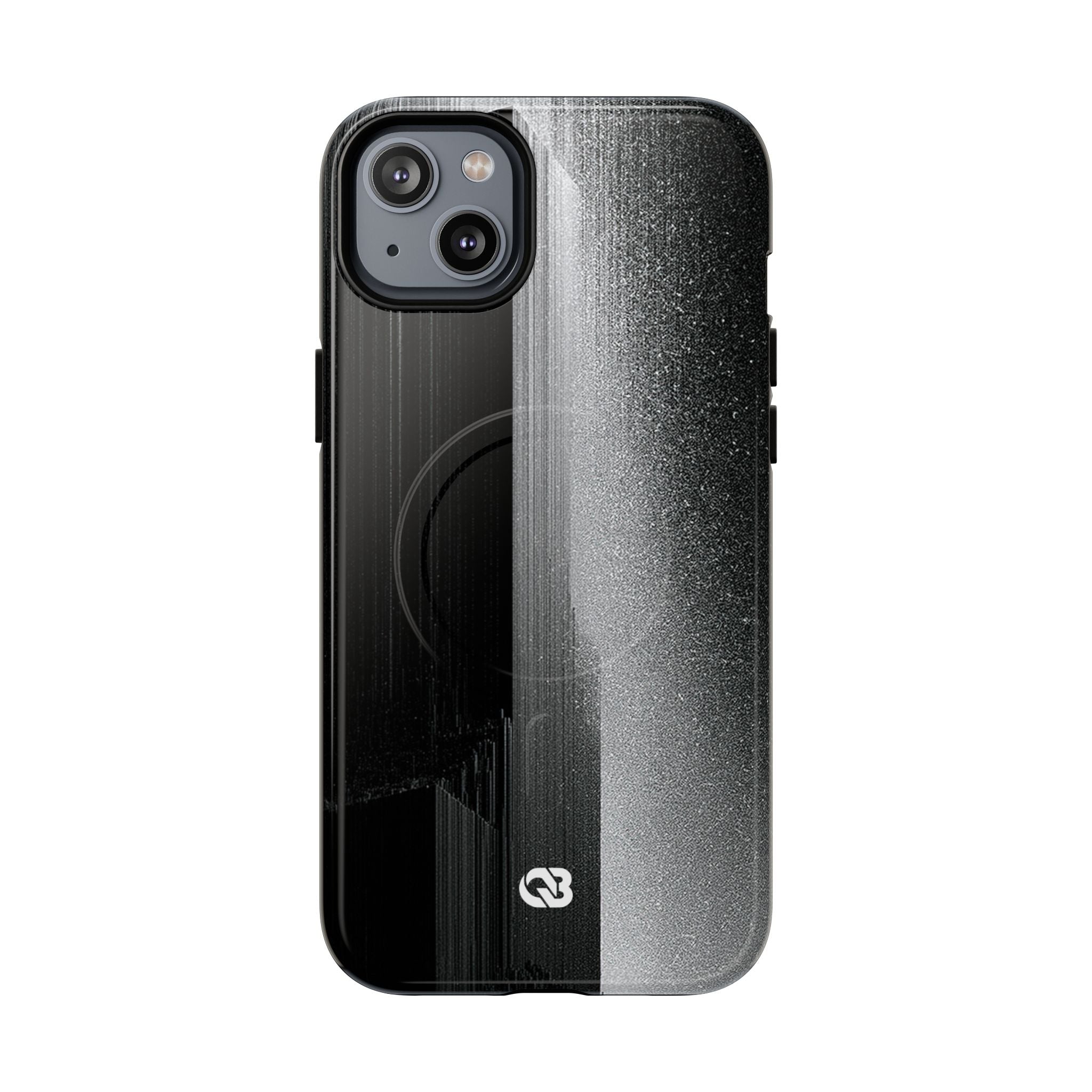 Black Tough 2.0 Magsafe Phone Case for iPhone - Brutalist Pixel Monolith