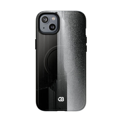 Black Tough 2.0 Magsafe Phone Case for iPhone - Brutalist Pixel Monolith