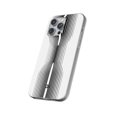 White Lite Phone Case for iPhone - Kinetic Mono Distortion