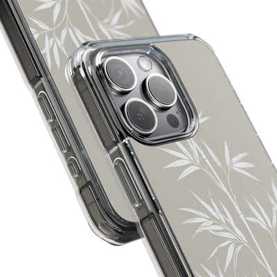 Beige Impact MagSafe Phone Case for iPhone - Sandstone Bamboo Stalks