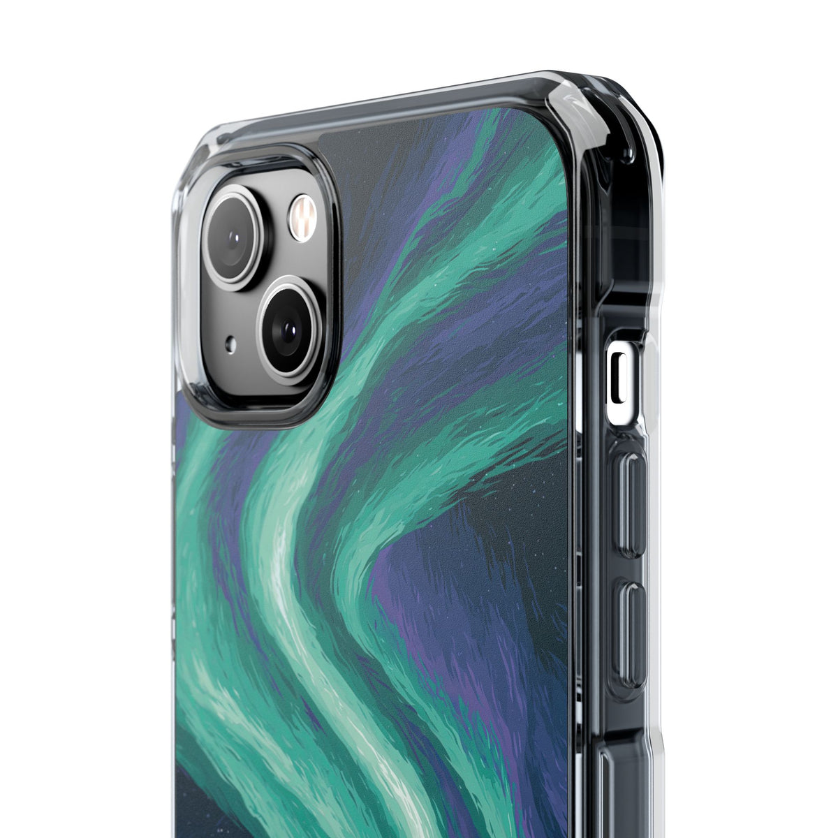 Arctic Aurora Bear · Clear Impact Magnetic Phone Case for iPhone · Teal
