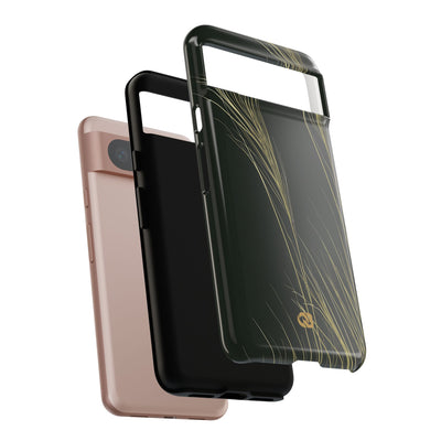 Green Tough Phone Case for Google Pixel - Midnight Gilded Grass