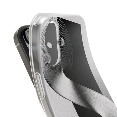 Grey Lite Phone Case for iPhone - Obsidian Moiré Wave