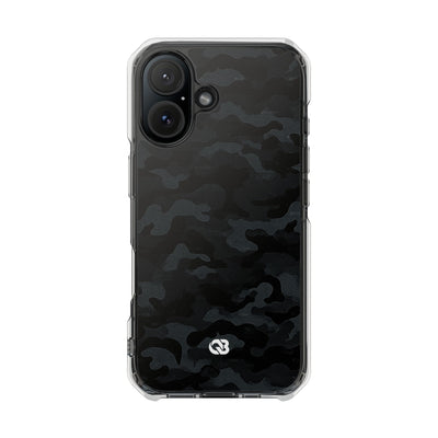 Blackout Urban Camo · Clear Impact Magnetic Phone Case for iPhone · Black