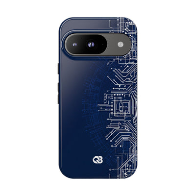 Blue Tough Phone Case for Google Pixel - Cobalt Circuit Logic