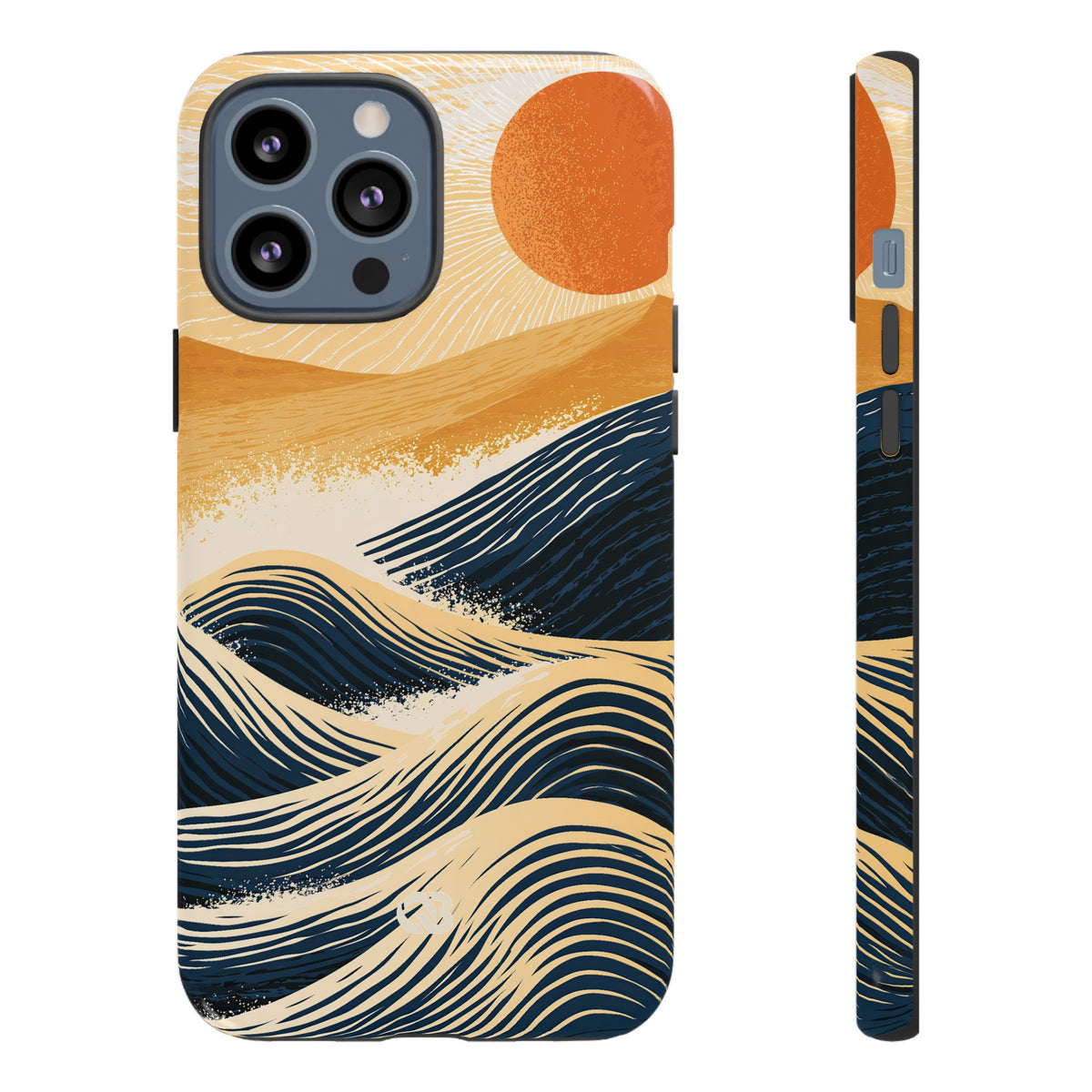 Golden Horizon Waves · Tough Phone Case for iPhone · Blue