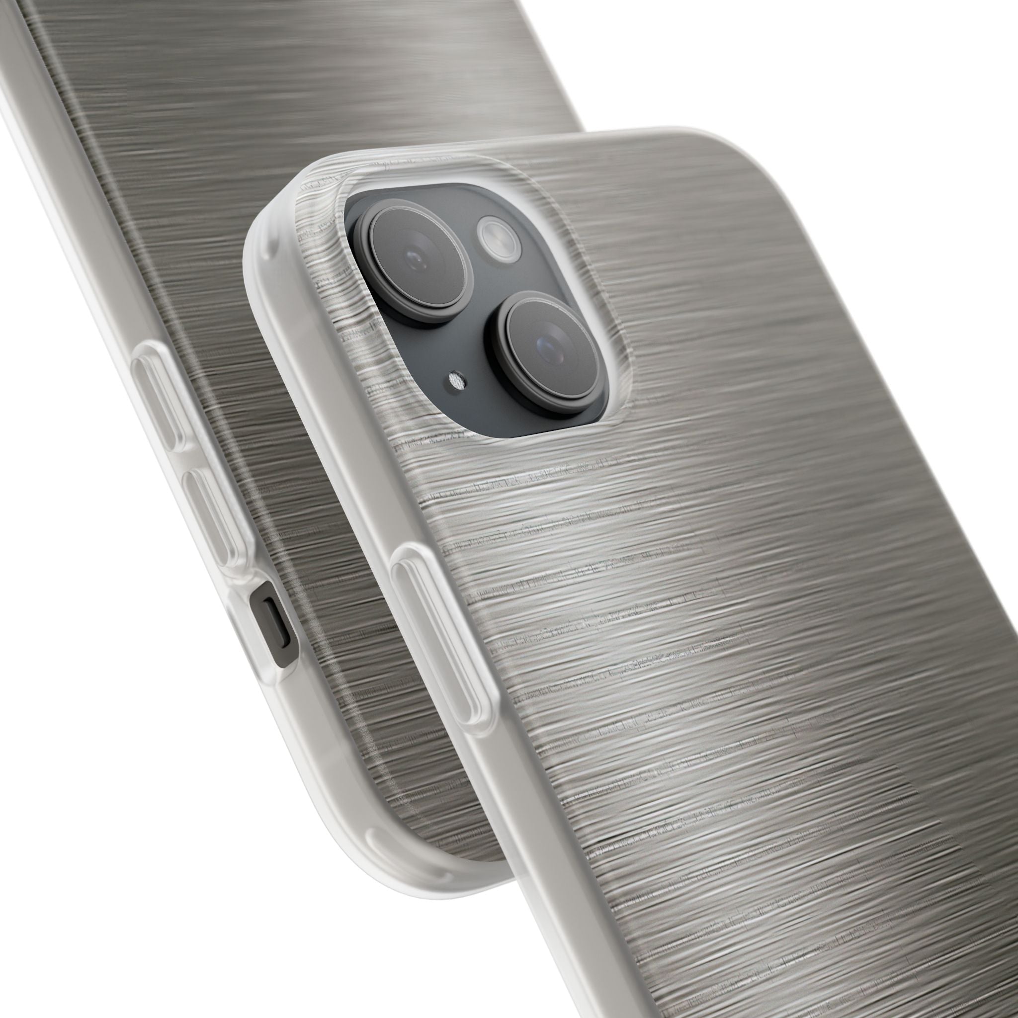 Grey Lite Phone Case for iPhone - Brushed Industrial Steel