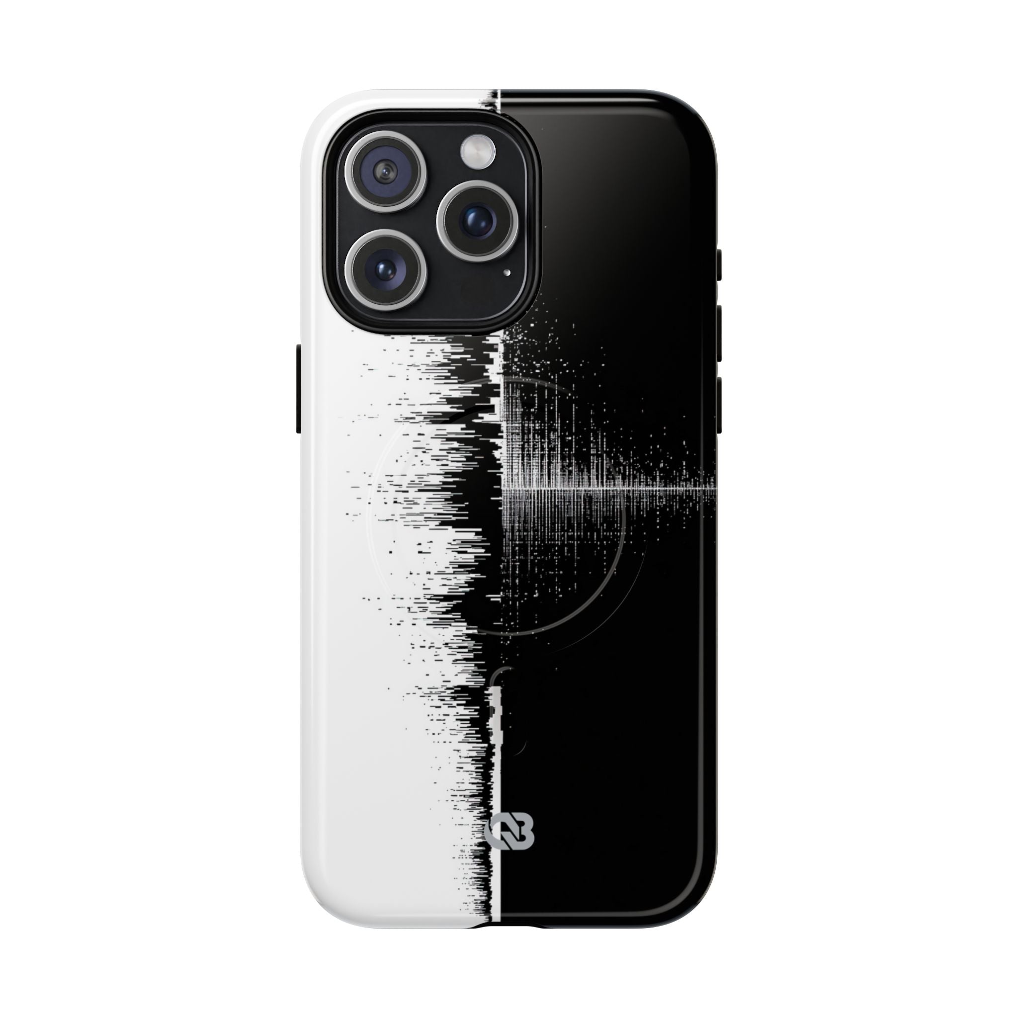 Black Tough 2.0 Magsafe Phone Case for iPhone - Static Signal Split