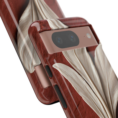 Carved Ivory Plume · Tough Phone Case for Pixel ·  Red