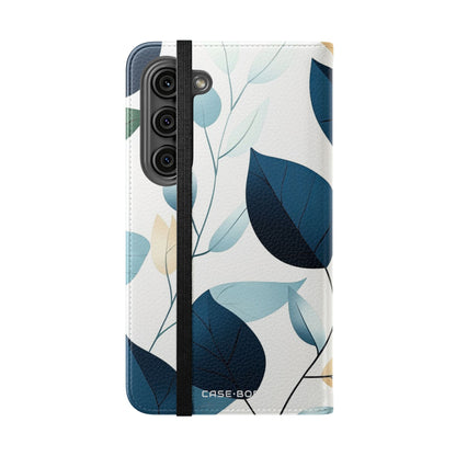 Navy Leaf Veins - Samsung S23 Case - Wallet