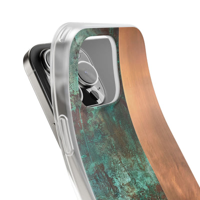 Teal Lite Phone Case for iPhone - Verdigris Copper Slab