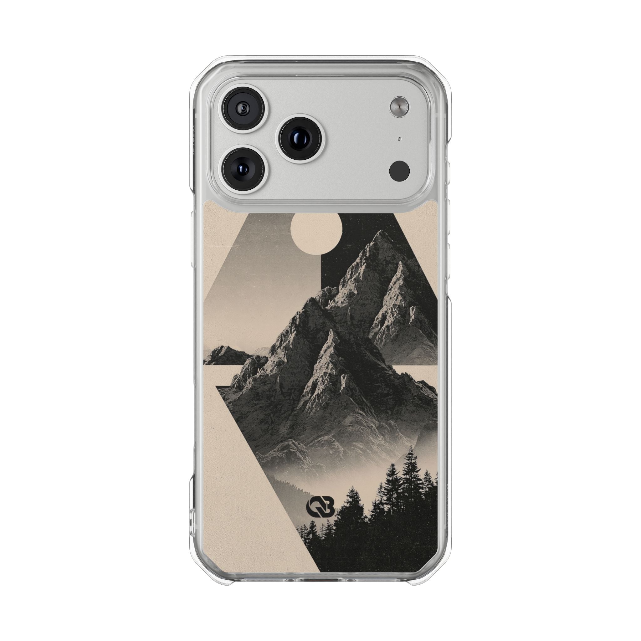Beige Impact MagSafe Phone Case for iPhone - Obsidian Summit Parchment