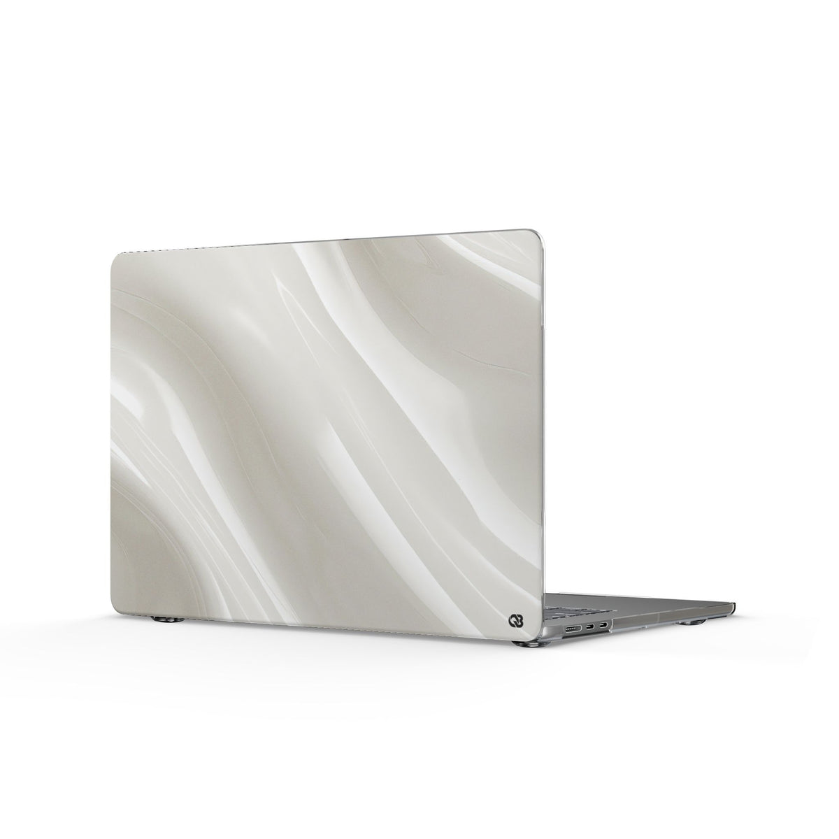 Liquid Enamel Fold · Clear Hard Case for MacBook · White