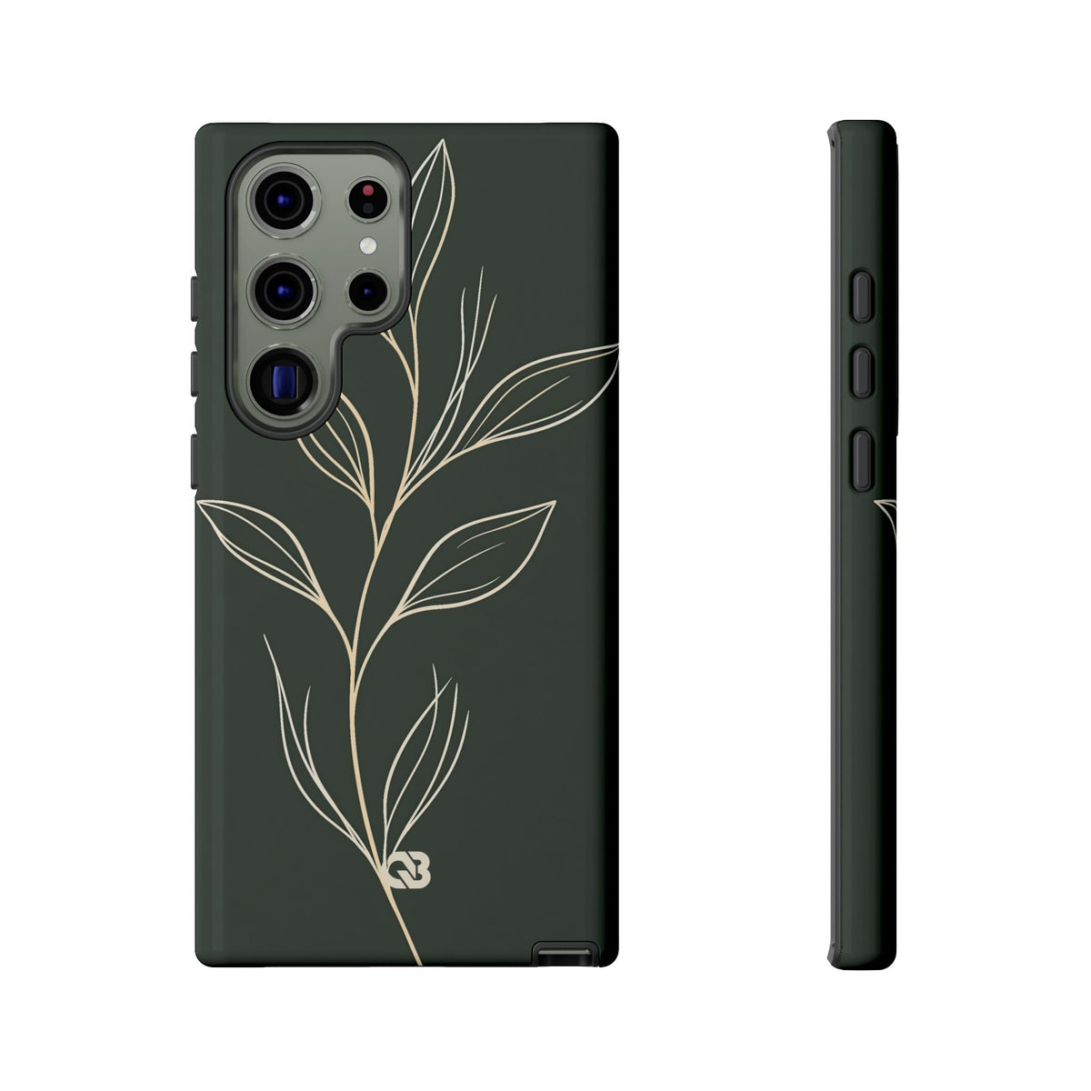 Minimal Botanical Stem · Tough Phone Case for Samsung · Green