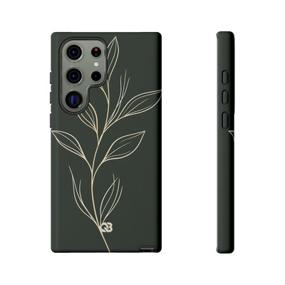 Minimal Botanical Stem · Tough Phone Case for Samsung · Green